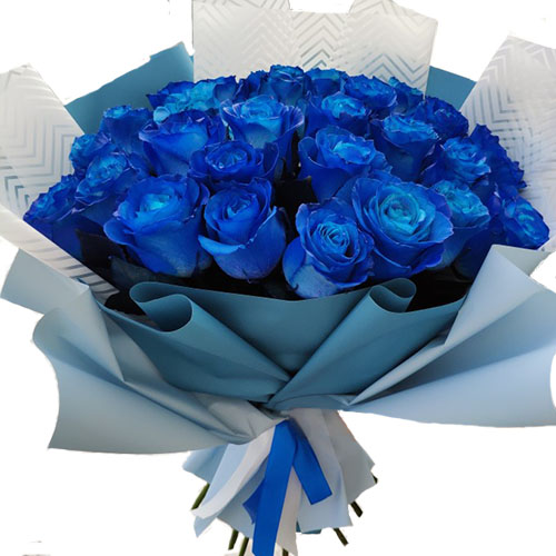 Фото товара 33 синие розы (крашеные) в Кременчуге