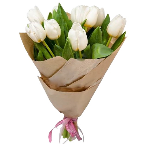 Фото товара 11 белых тюльпанов в Кременчуге