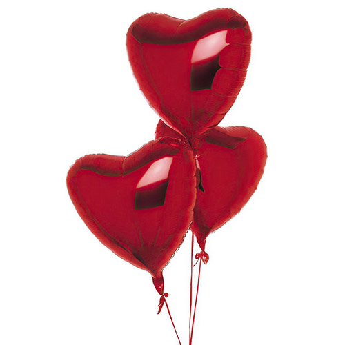 Фото товара 3 фольгированных шарика в форме сердца в Кременчуге