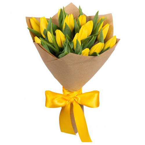 Фото товара 15 жёлтых тюльпанов в Кременчуге