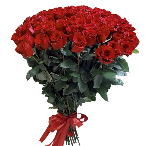 Фото товара 101 роза "Фридом" метровая в Кременчуге