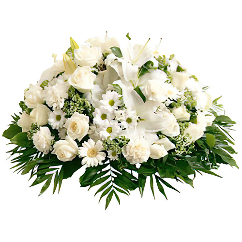 украшение на гроб, икебана из живых цветов «Кременчуг Роза»