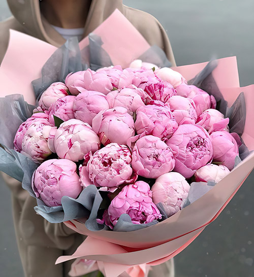 Фото товара 25 розовых пионов в Кременчуге