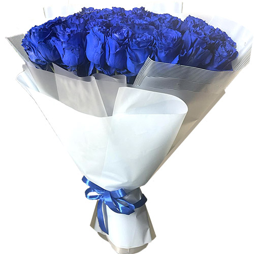 Фото товара 33 голубые розы (Эквадор) в Кременчуге